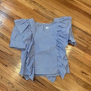zara kids blouse size:13-14 color:blue and white